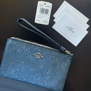 Coach - Navy Star Glitter Wristlet
